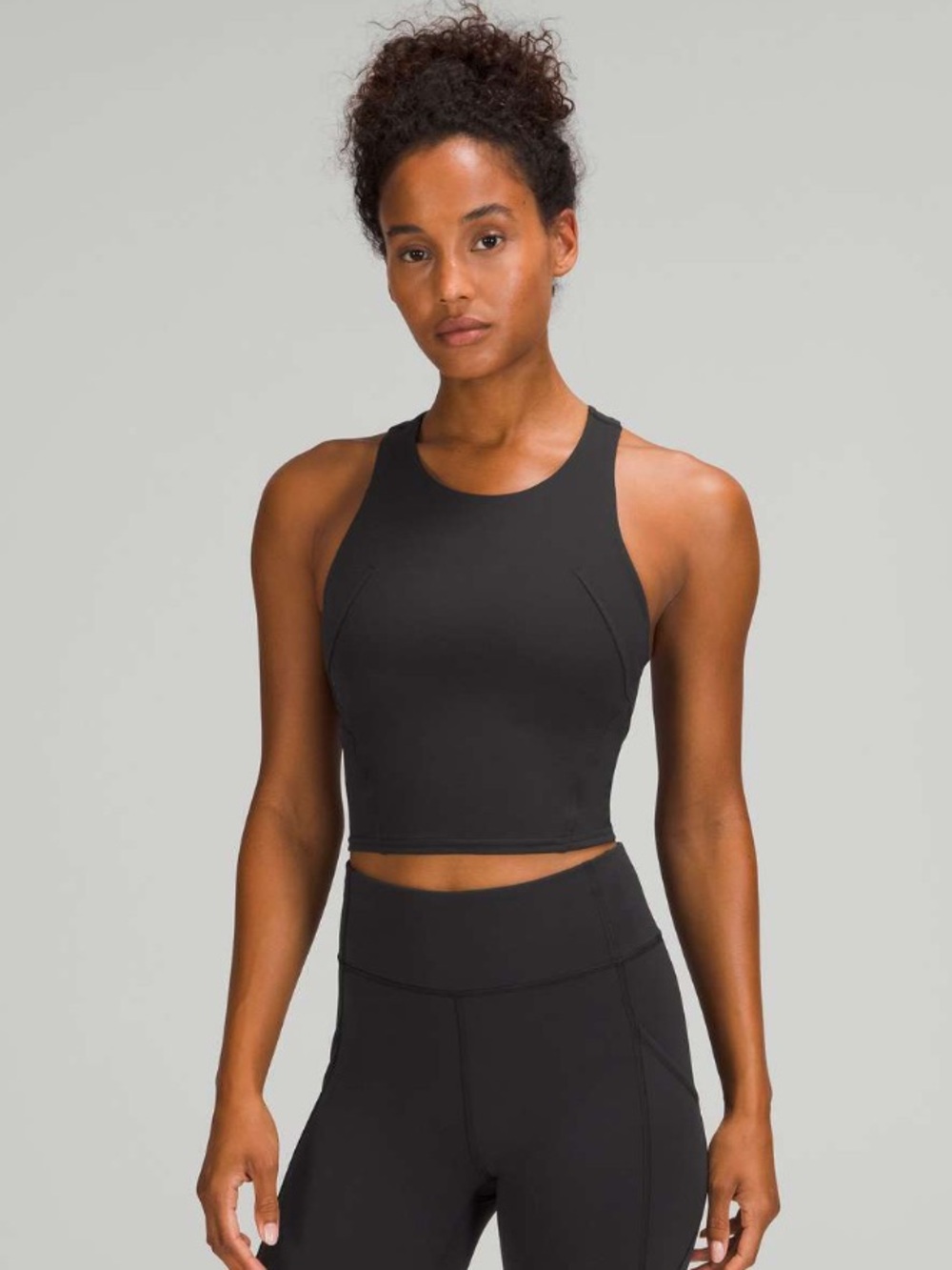 lululemon athletica Invigorate Cropped Training Tank Top - Black